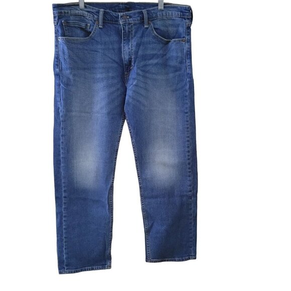 Levi's 505 Men's 36x30 Irregular Straight Leg Medium Wash Blue Denim Jeans - Picture 1 of 12